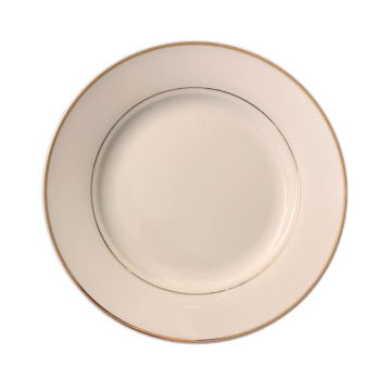 Dinner plate round with gold rim