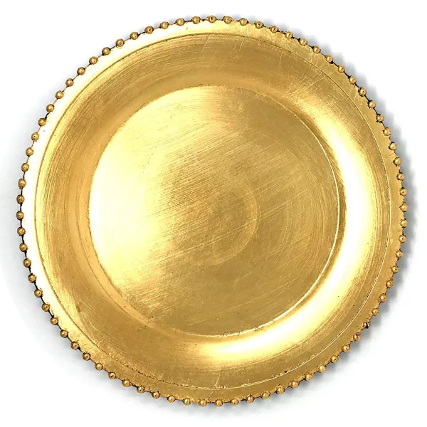 Gold Charger Plate - Beaded Rim