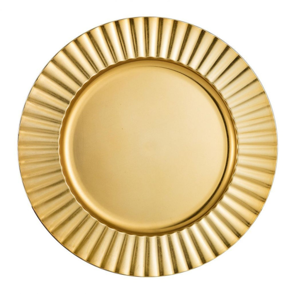 Gold Charger Plate - fluted